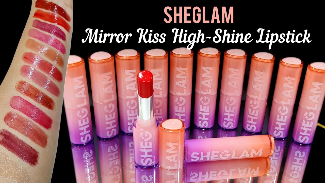 SHEGLAM Brand-new Lipstick Try-on | SHEGLAM Mirror Kiss High-Shine Lipstick Review & Swatches