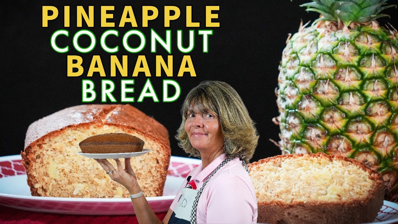 Hawaiian Pineapple Coconut Banana Bread Recipe! Easy to make, homemade from scratch!