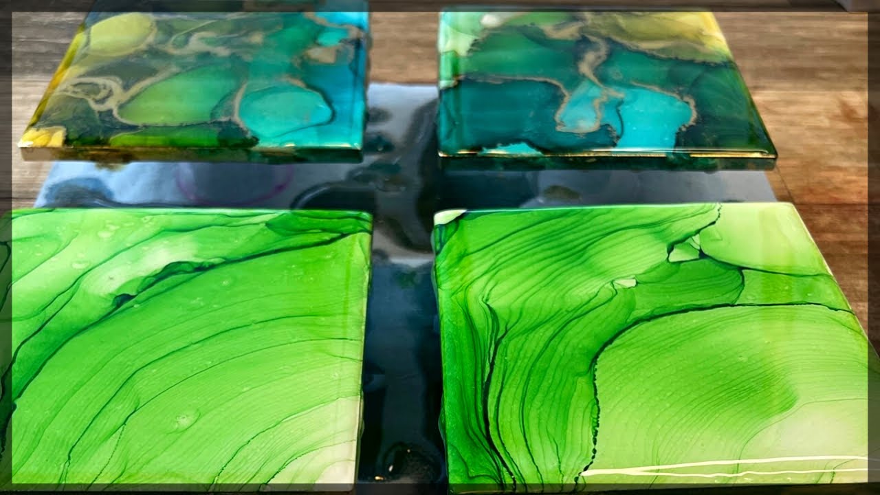 Satisfying Art Therapy / Alcohol Ink Tiles!