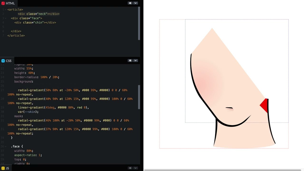 Sketching a portrait in HTML and CSS
