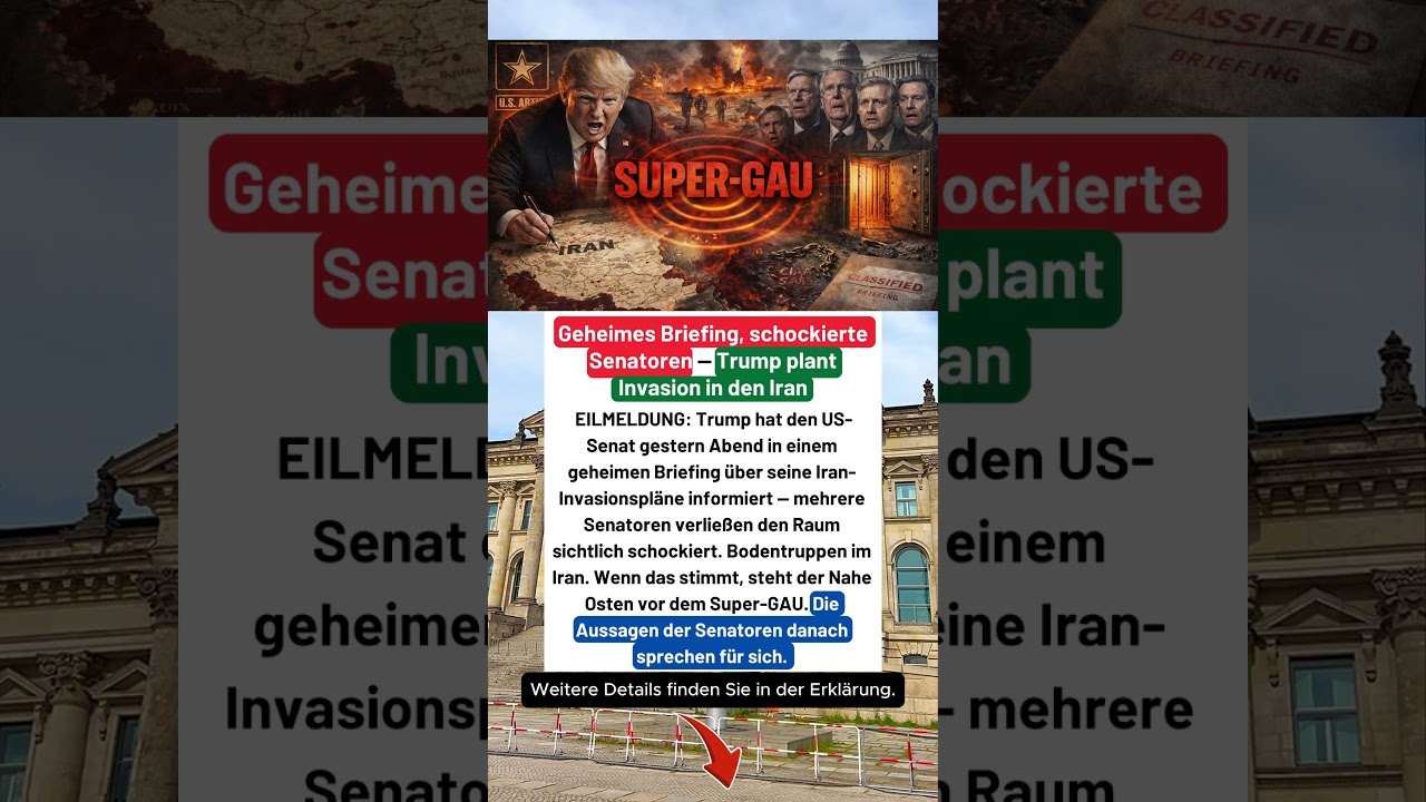 Senatoren stürmten geschockt raus. Trump will in den Iran einmarschieren. Wirklich