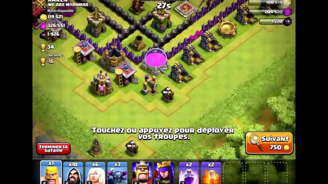 Clash of clans#4attaque#2avec la reine des archeres