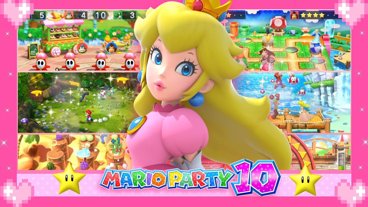 💗 Mario Party 10 (All Minigames 4k) Peach Gameplay 💗