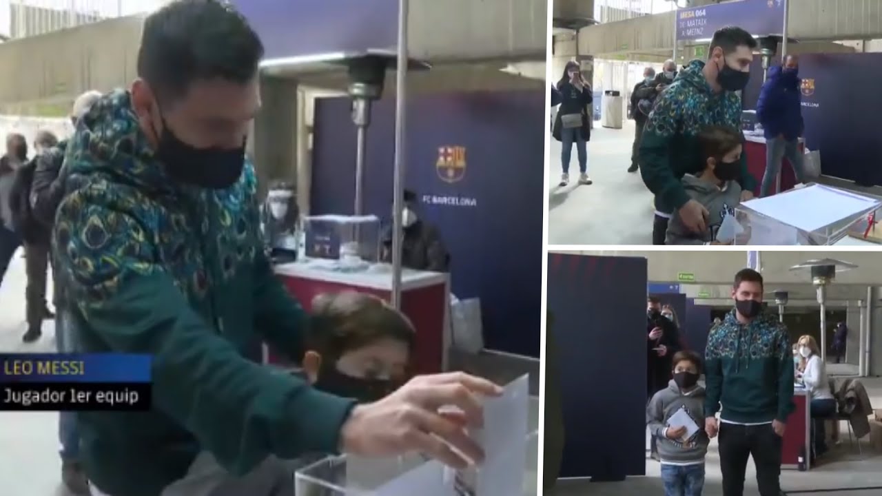 Un capit&aacute;n comprometido: Messi vot&oacute; con Thiago en las elecciones de Barcelona