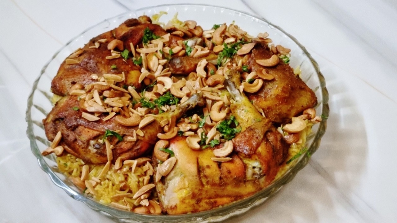 مندي الدجاج بطريقة المطاعم/ سر الرز النثري والدجاج الدايب