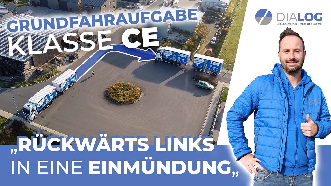 Grundfahraufgabe CE - Drehschemel - Rückwärts links in eine Einmündung | DIALOG BZ