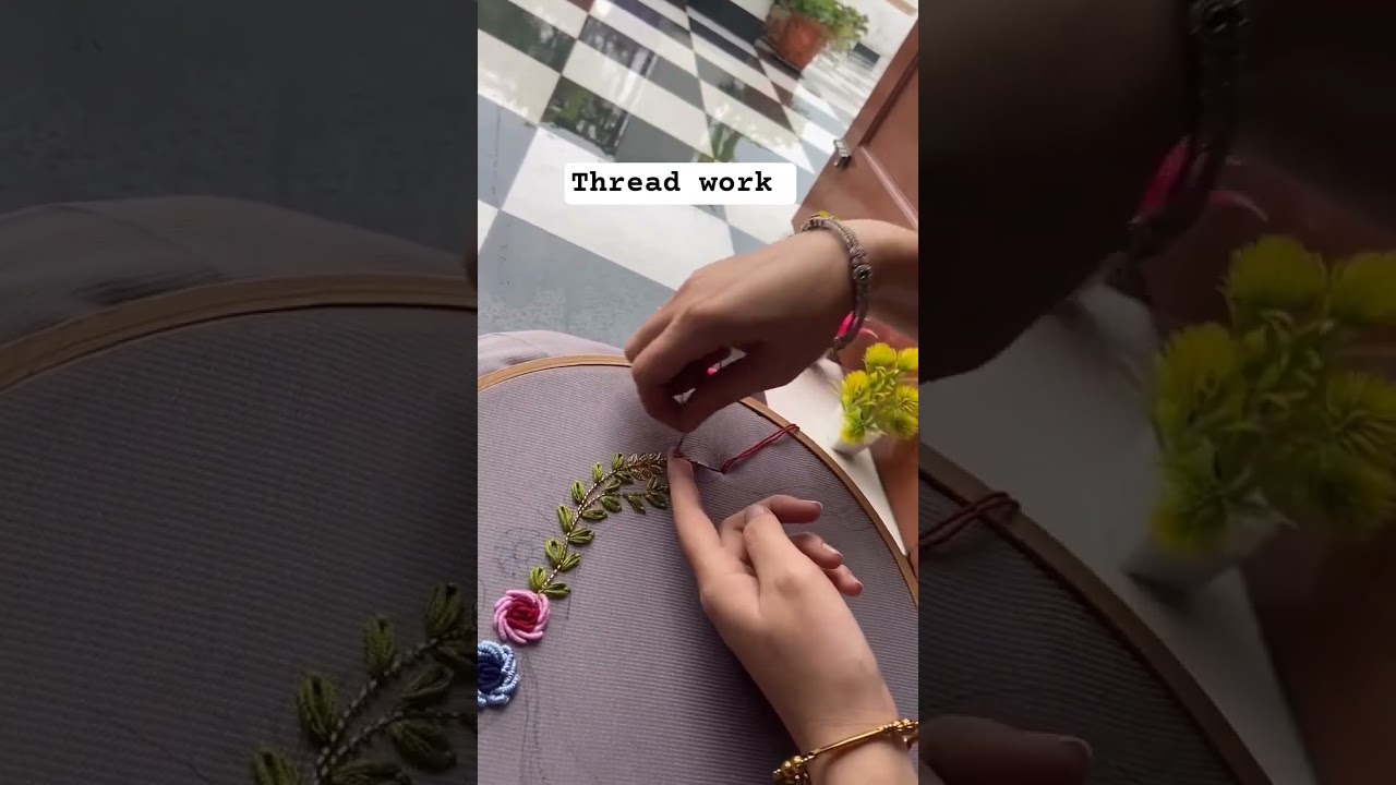 hand embroidery for beginners✨😍/needle work/Hand Embroidery Suit #thread work #handworksuit#art#2025