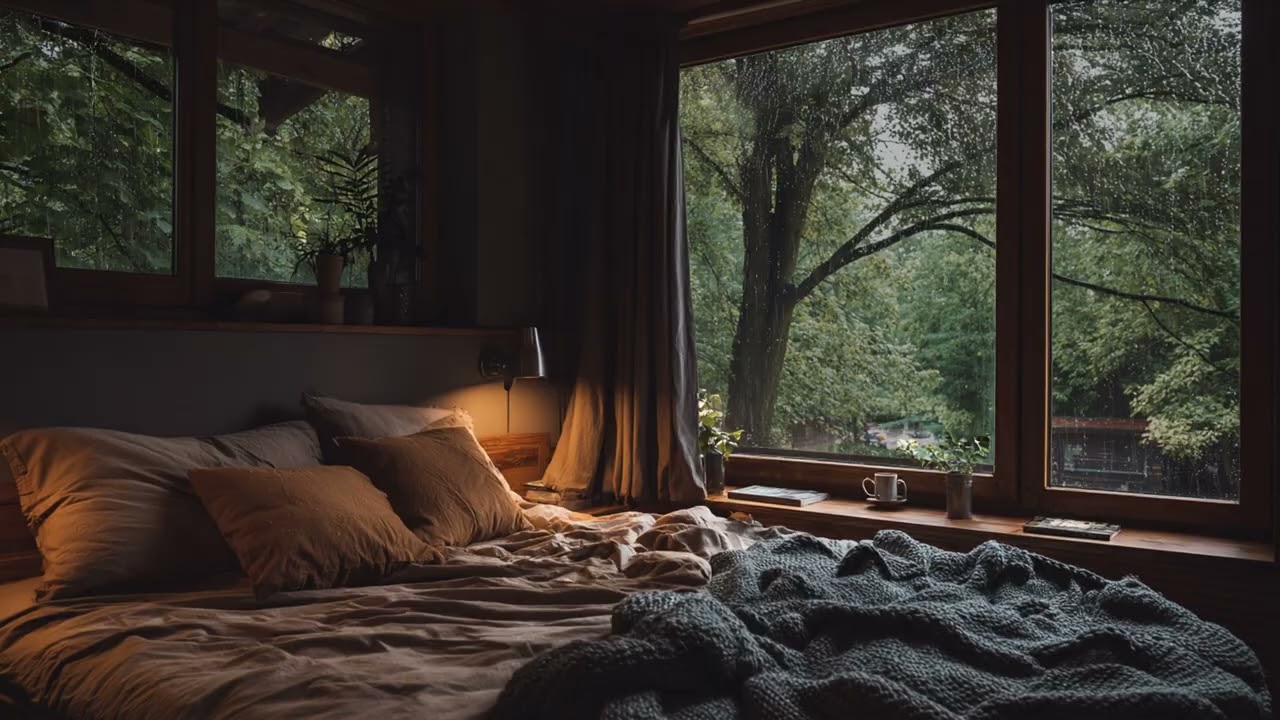 Rain Sound Drifting Through the Room Letting Thoughts 🌧️ Slow and Settle Naturally Inside