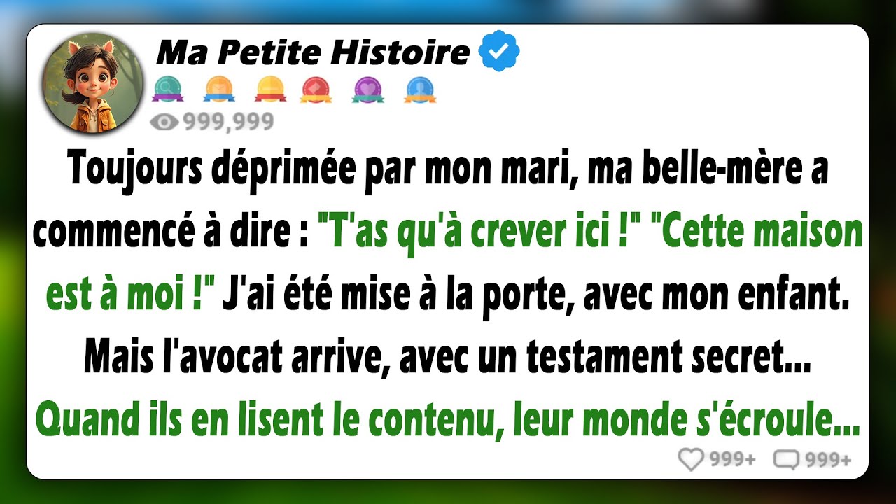 La terre n'est même pas sèche sur la tombe de mon mari, et elle nous met déjà à la porte, croyant...