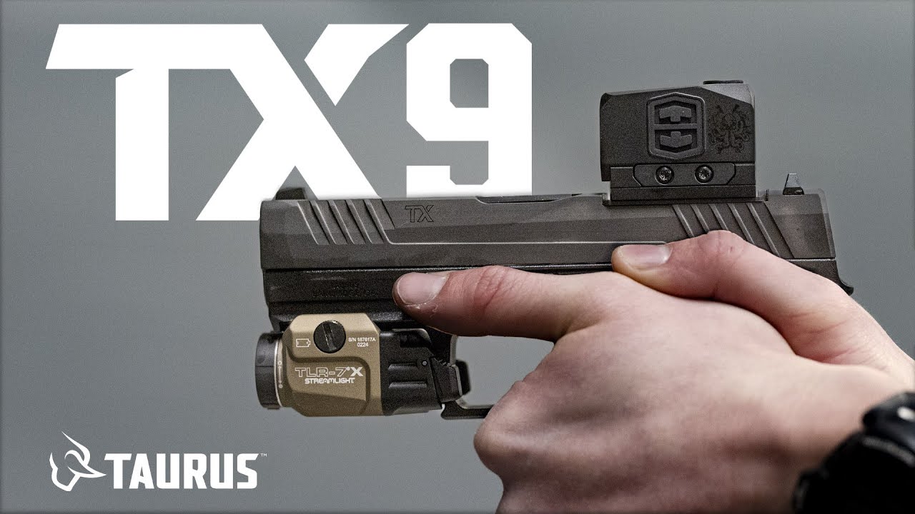 Новый пистолет Taurus TX9 калибра 9 мм с возможностью установки оптики в полноразмерном, компактн...