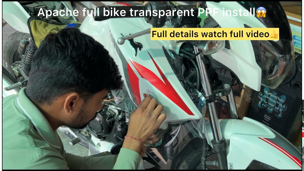￼ Apache PPF 😱| Apache full bike transparent PPF installation |PPF installation #youtube #viralvideo