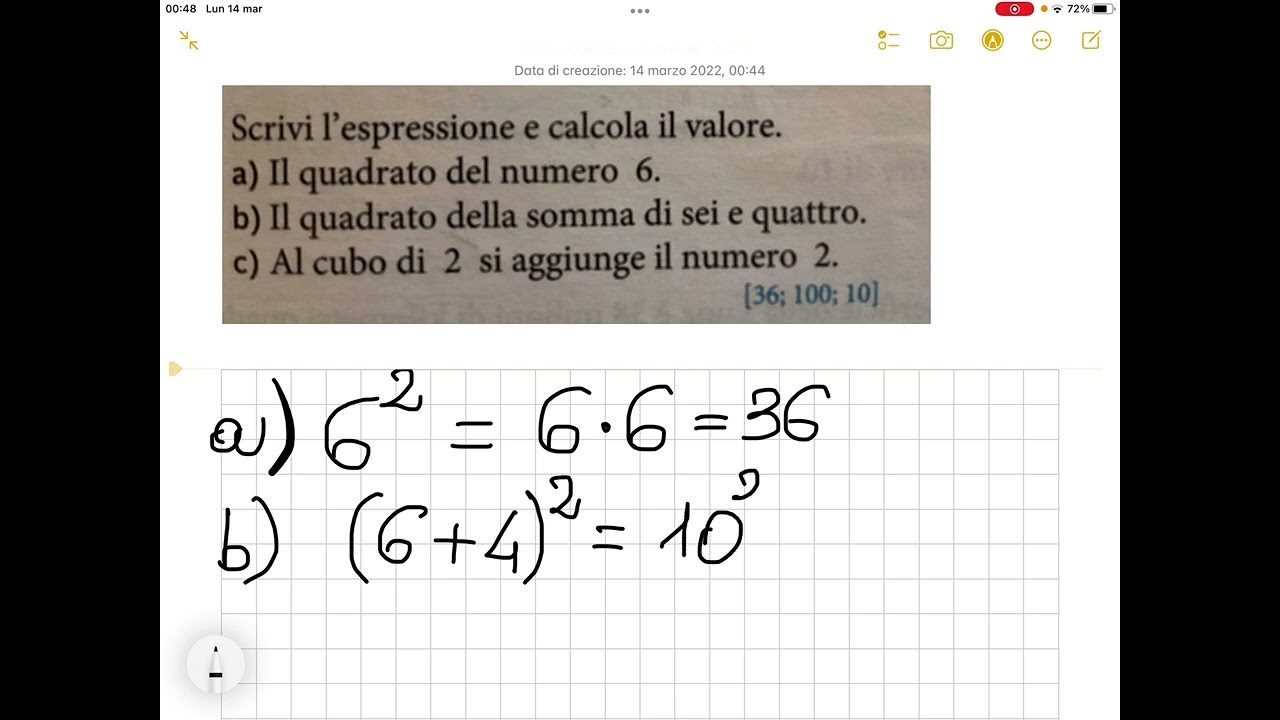 Scrivi l'espressione e calcola il valore