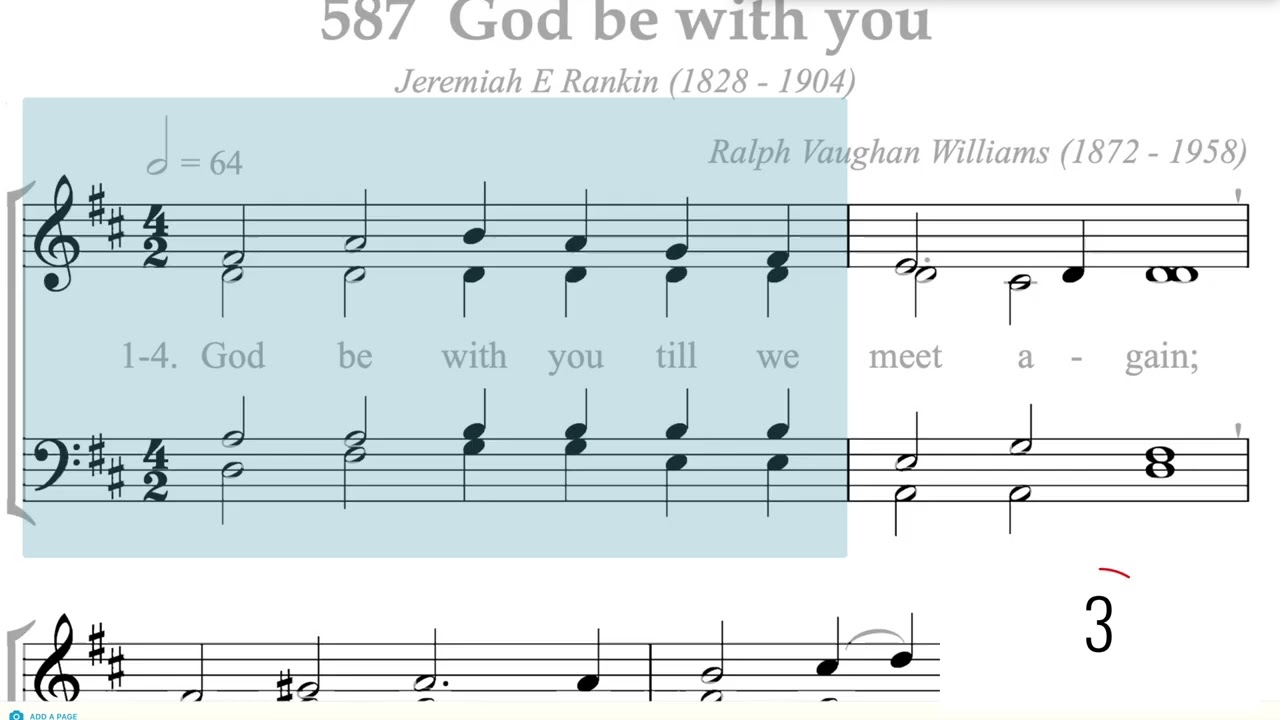 Hymnal 587 God be with you