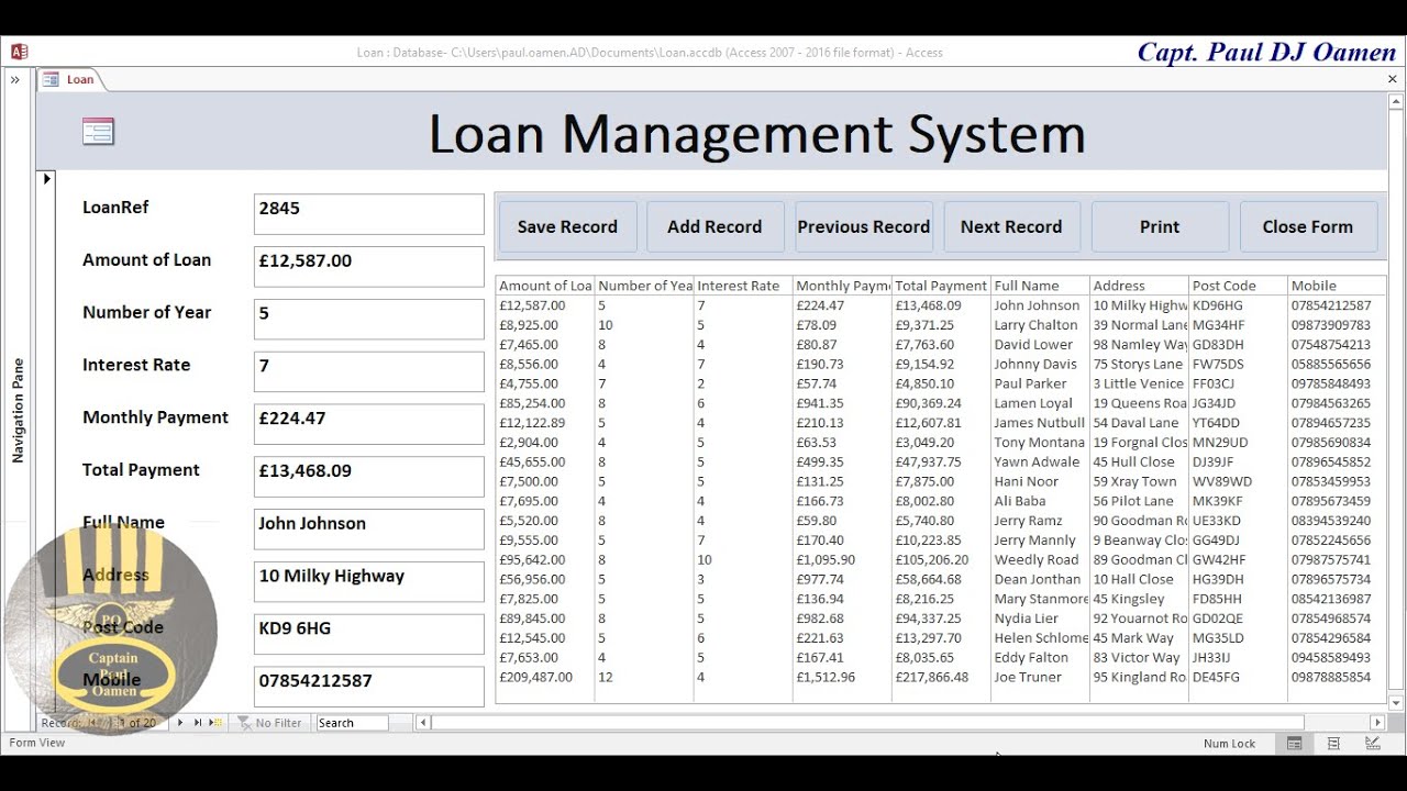 How to Create a  Loan Management System in Microsoft Access