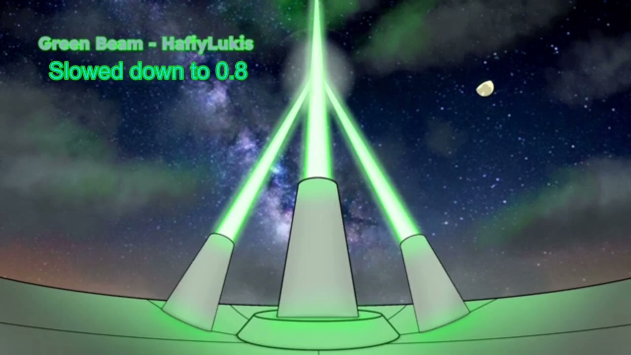 Green beam but it's slowed down