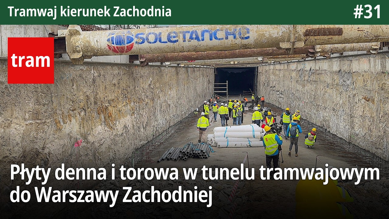 #31Tak wygląda budowa płyty dennej i torowej w pierwszym tunelu Tramwajowym w Warszawie ➤ Zachodniej