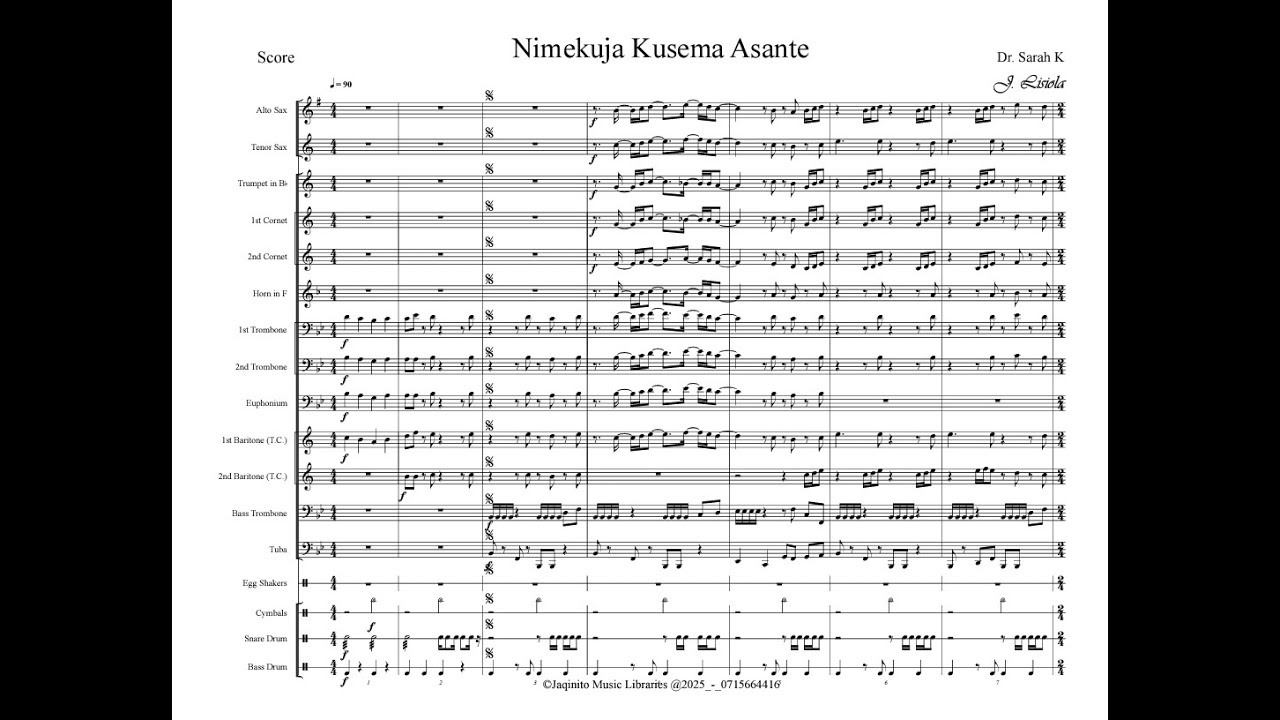 Nimekuja Kusema Asante - _Band Arrangement