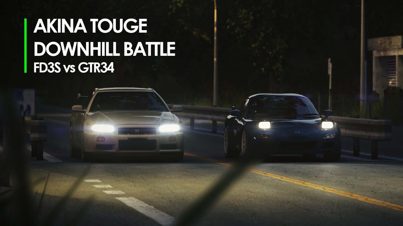 Akina Downhill Battle I FD3S vs R34 I Assetto Corsa