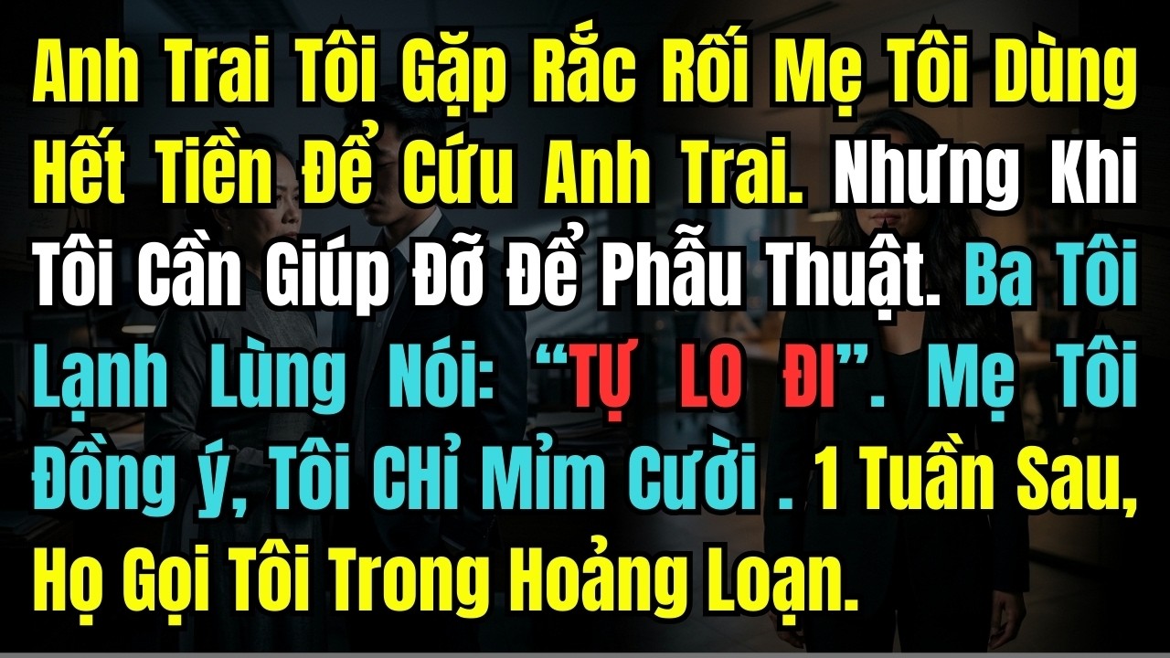 Mẹ Tôi Dùng Hết Tiền Tiết Kiệm Để Cứu Anh Trai... Nhưng Khi Tôi Cần Giúp Đỡ Thì Họ Bảo 