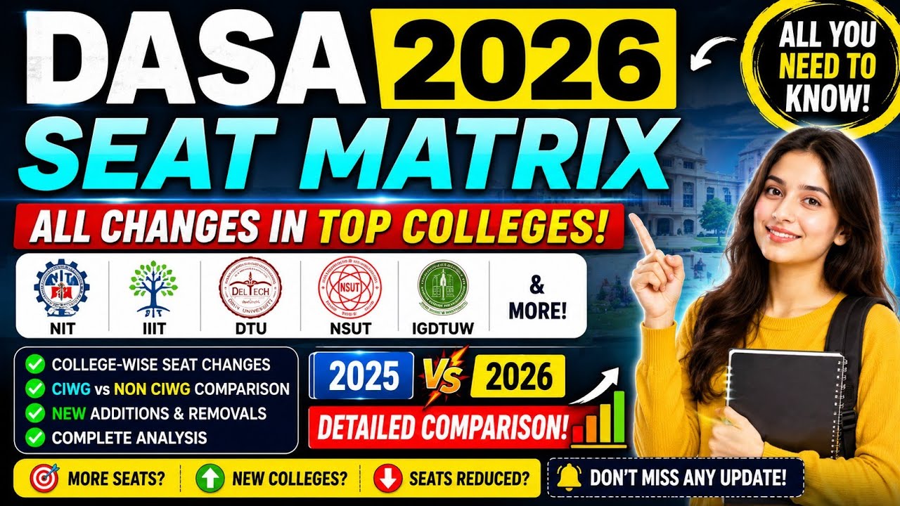 DASA 2026 Seat Matrix Analysis 🔥 | All Changes in Top NITs, IIITs & GFTIs | Complete Guide