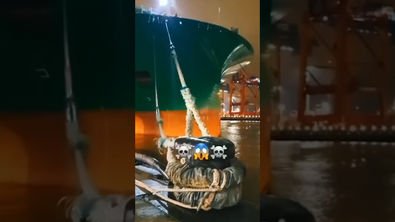 La increíble presión que tienen las cuerdas de amarre de los barcos 🤔⛴️￼