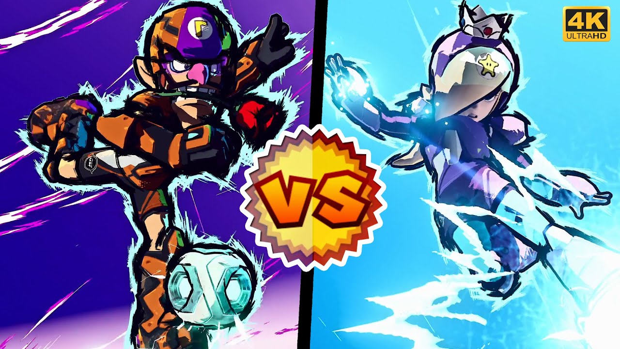 Waluigi Vs. Rosalina - Mario Strikers: Battle League ⁴ᴷ