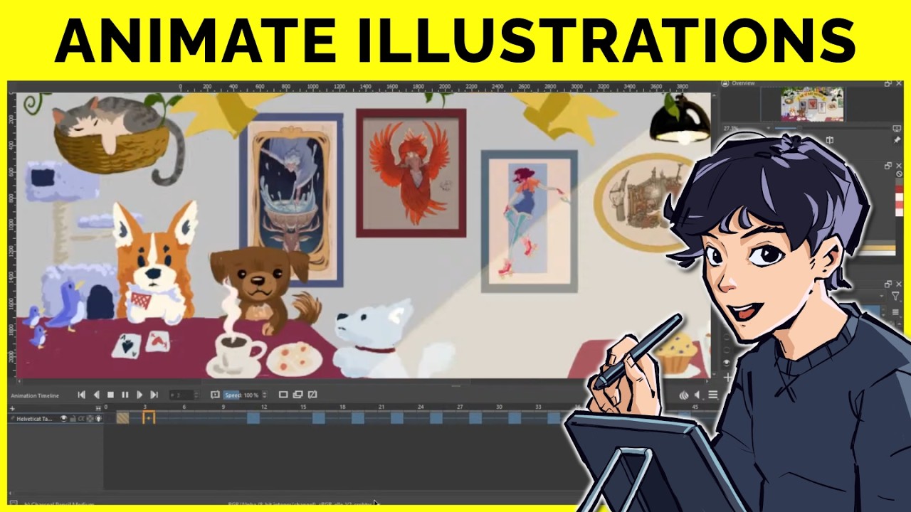 🔴 How to Animate Your Illustration using Krita for COMPLETE Beginners!