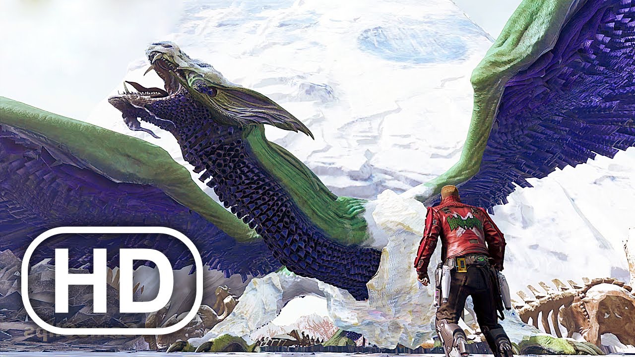 MARVEL'S GUARDIANS OF THE GALAXY Fin Fang Foom Dragon Boss Fight 4K ULTRA HD