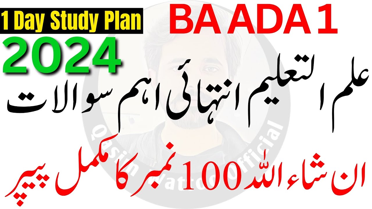 BA Part 1 Education Guess Paper 2024