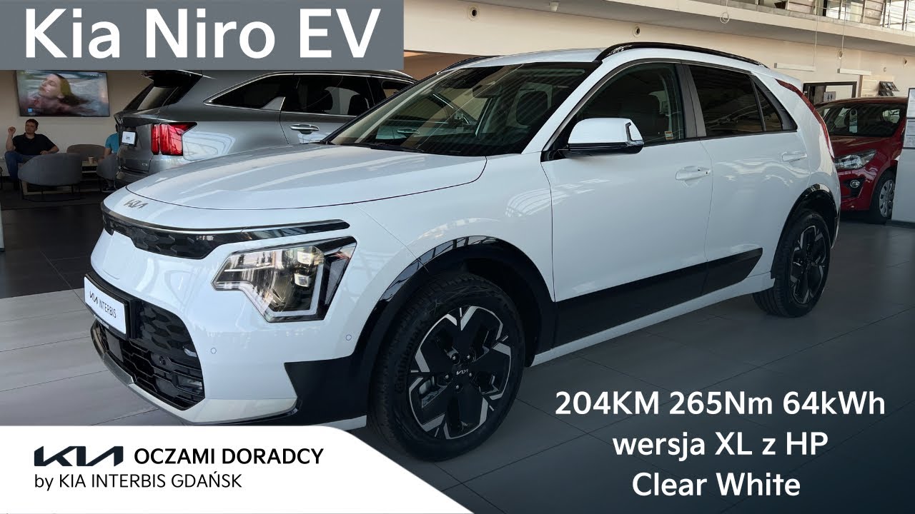 Kia Niro EV [204KM 265Nm 64kWh zasięg do 460km] wersja XL z pompą ciepła w kolorze Clear White | 4K