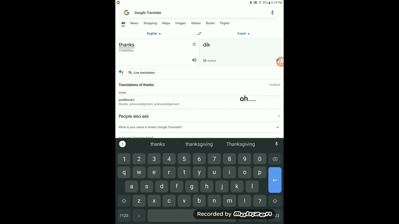 Translate "Thanks" into Czech language.