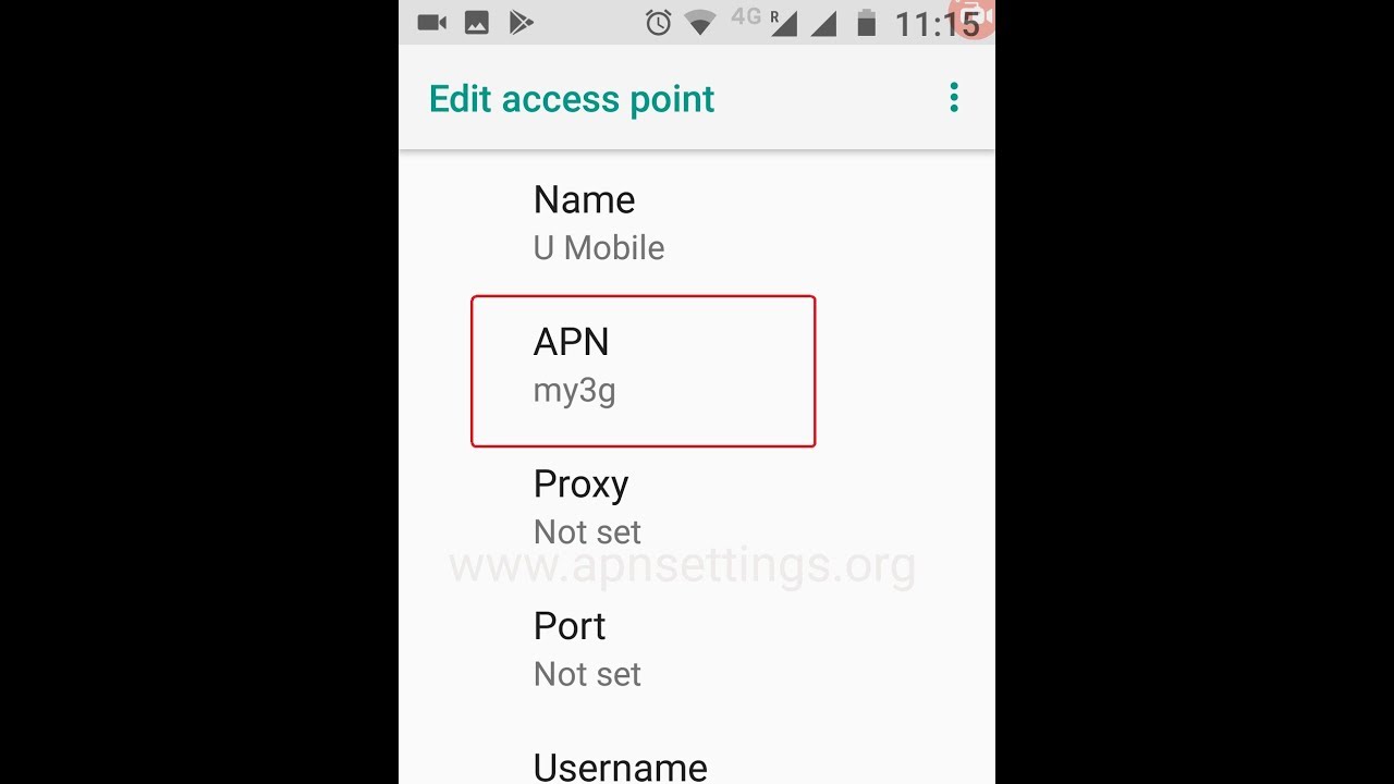 U Mobile APN Settings for Android 4G LTE
