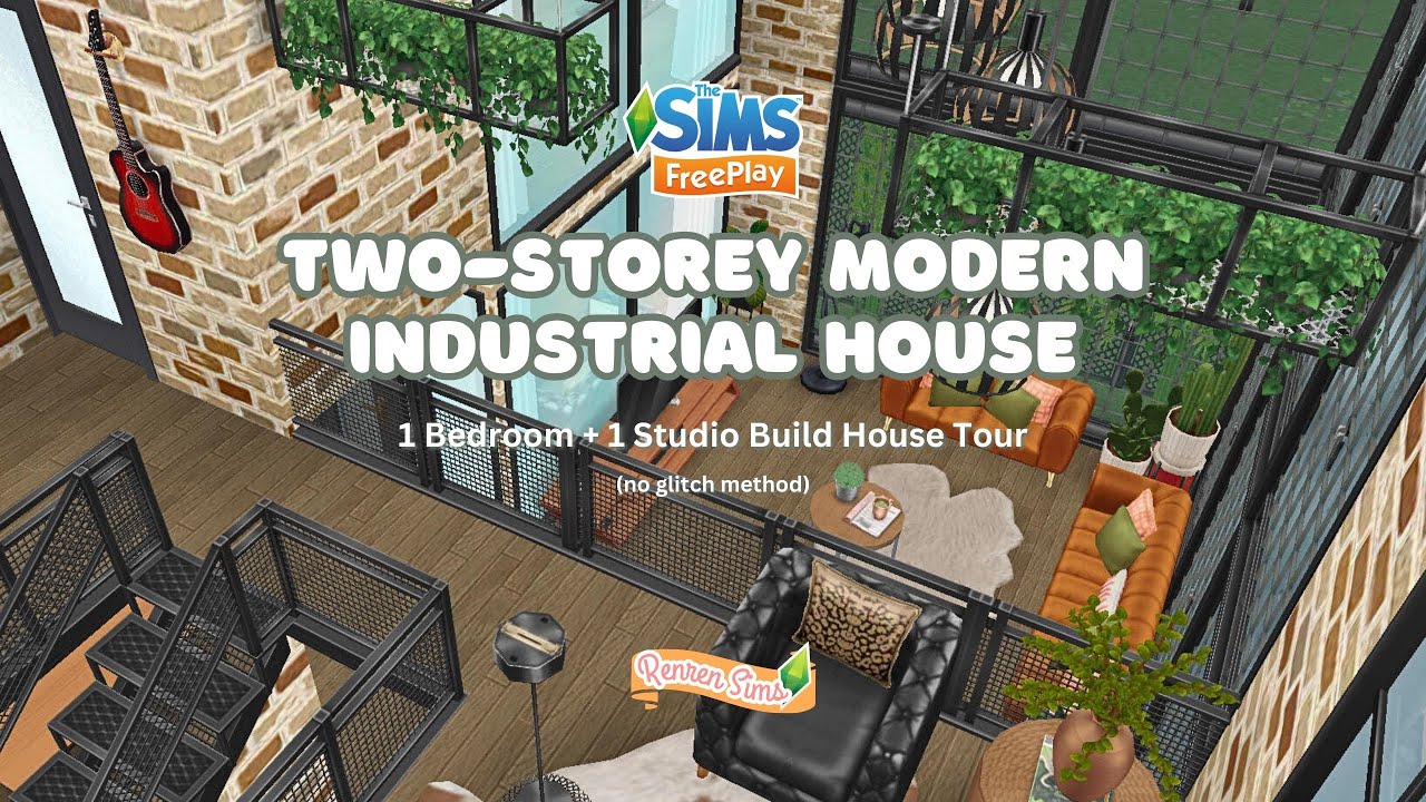 TWO-STOREY MODERN INDUSTRIAL HOUSE BUILD | The Sims Freeplay | House Tour + Floor Plans