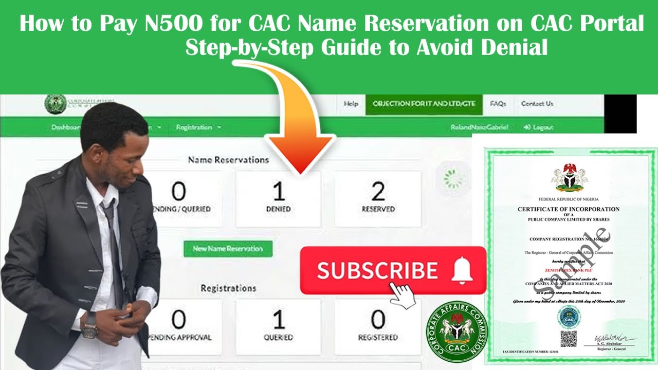 How to Make Payment of N500 For CAC Business Name Reservation Guide to Avoid DENIED