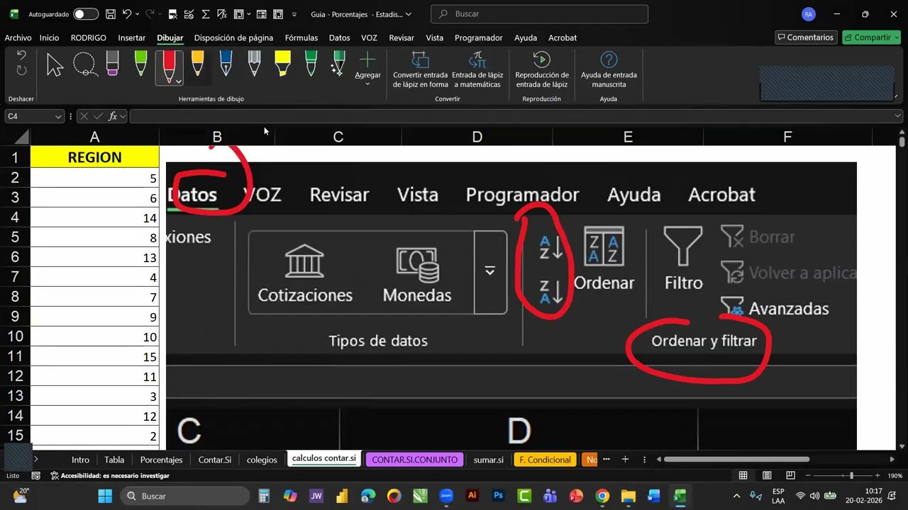 Clase 19/02 Curso excel - Municipalidad de la florida