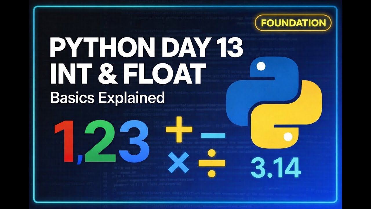 Day 13 🔥 | Integer & Float Basics Explained | Python Numbers for Beginners