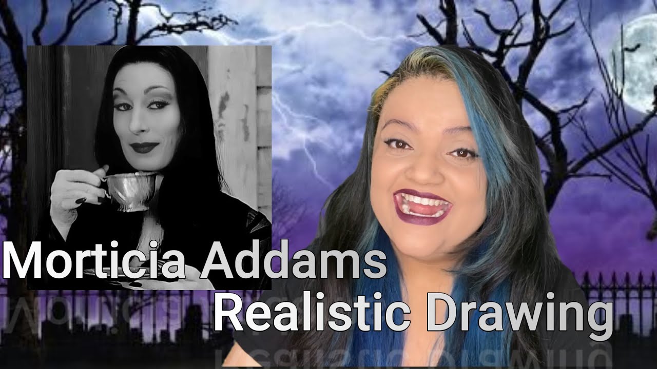 Morticia Addams Realistic Drawing