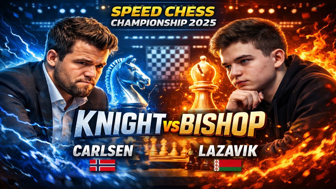 KNIGHT vs BISHOP Explained | Carlsen vs Lazavik (Speed Chess 2025)