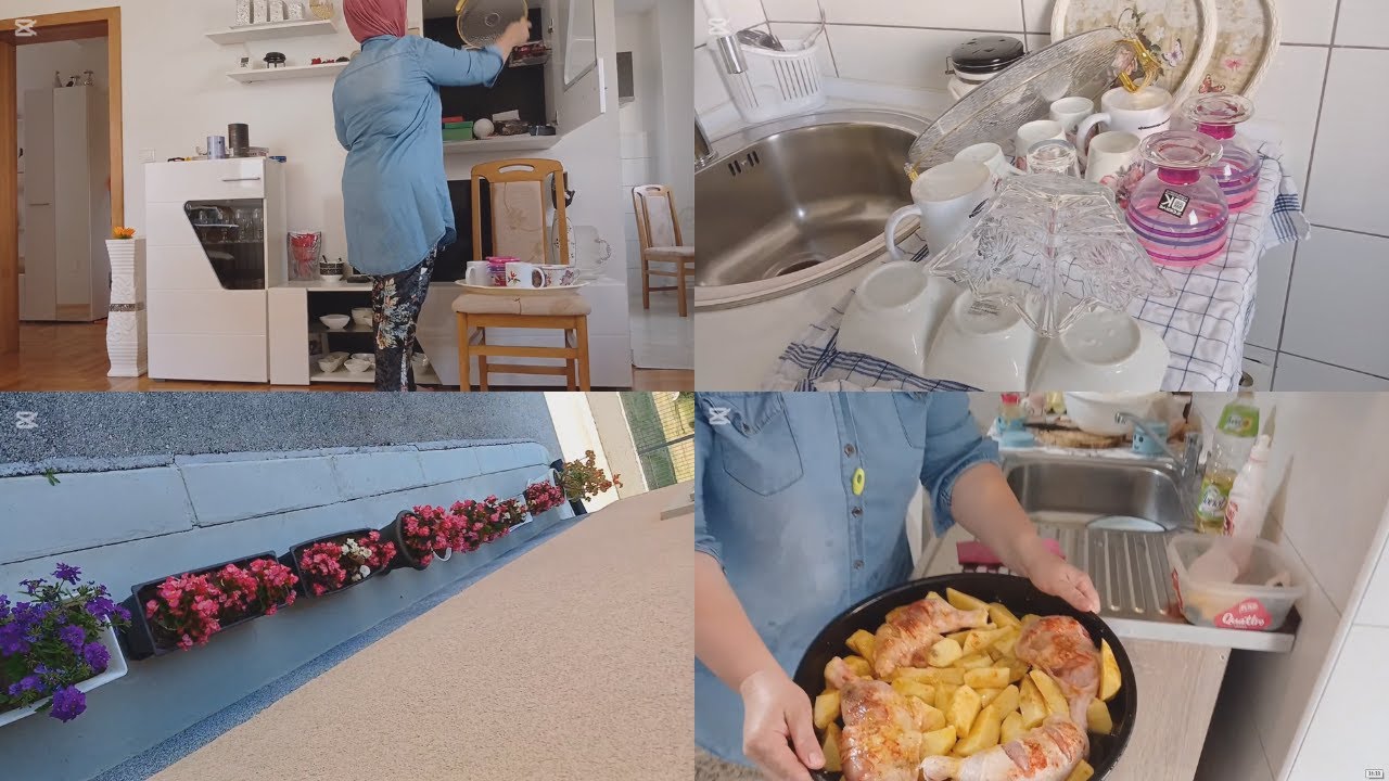 Mama ne staje:podmjera,komoda,suđe i bataci i krompir u rerni🥘🔥