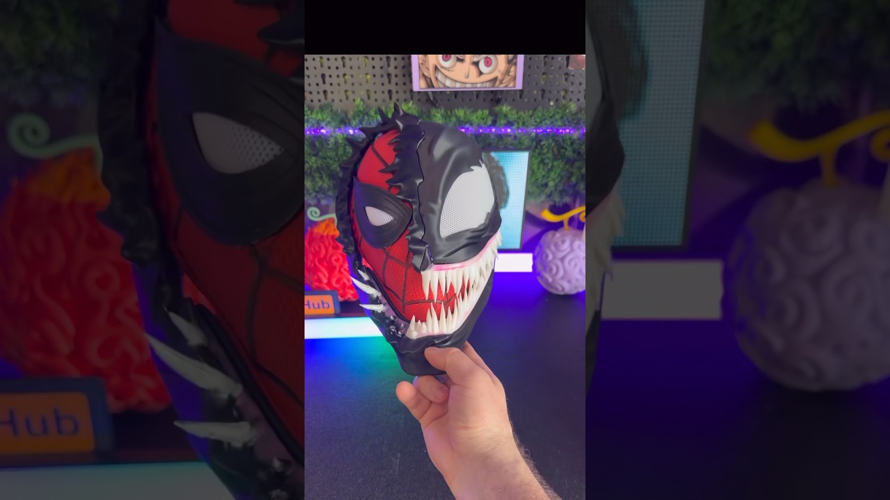 We are #Venom 3D Printed & Venomized Spider-Man helmet #spiderman #3Dprinting #cosplay #marvel #do3d