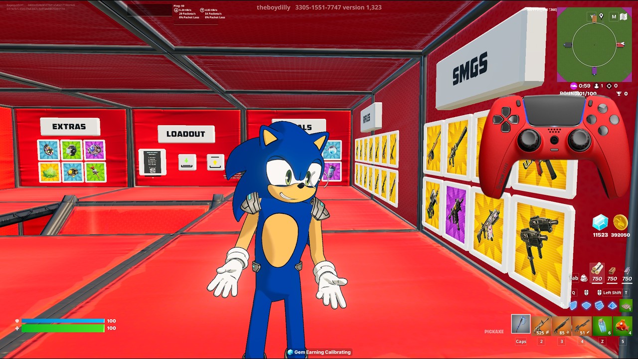 SONIC THE HEDGEHOG SKIN Fortnite 3v3v3v3 Go Goated🐐Zone Wars Gameplay🎮