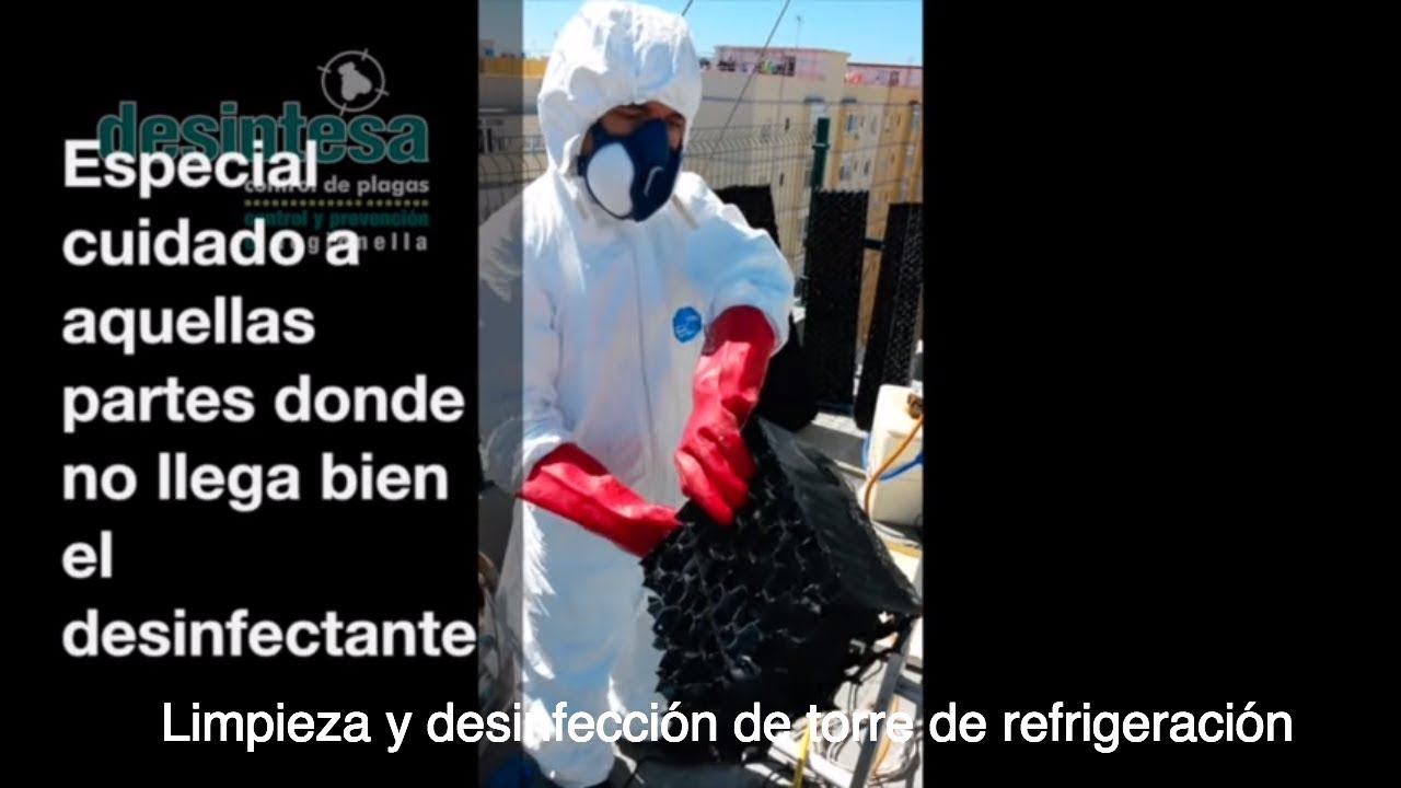 Limpieza y desinfección de torre de refrigeración según normativa de Legionella.