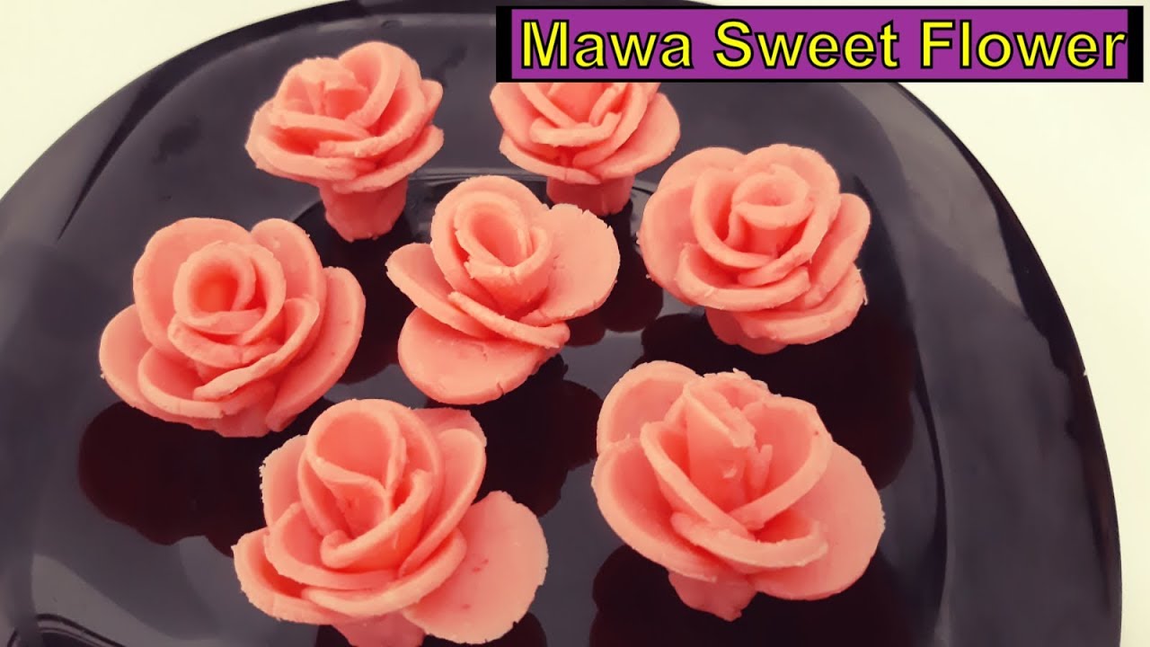 Mawa Sweet Flower | Rose Flower with | Easy Home Recipes | Sweet Flower