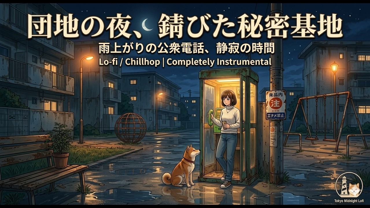 【作業用BGM】雨降る深夜の公衆電話。10円玉と温かい光の記憶｜Lo-fi Chillhop・睡眠用・勉強用（完全インスト）
