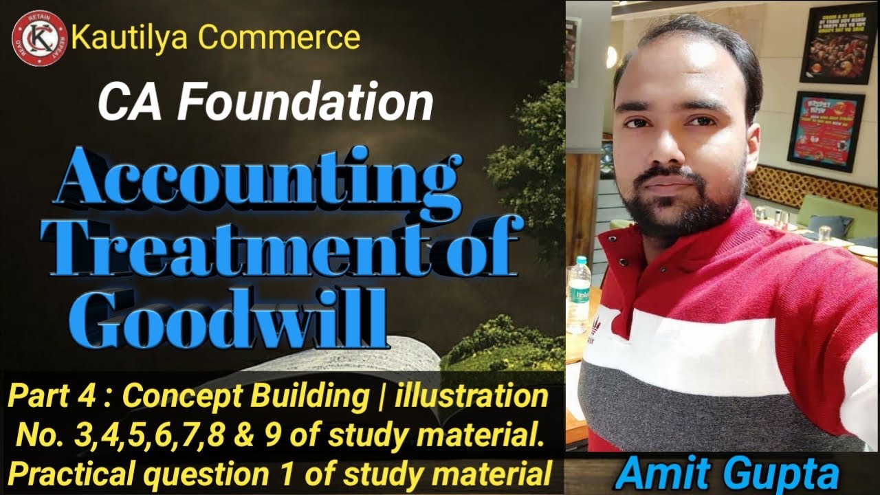 CA Foundation : Partnership | Accounting Treatment of Goodwill | Concept Building | illustration 3-9