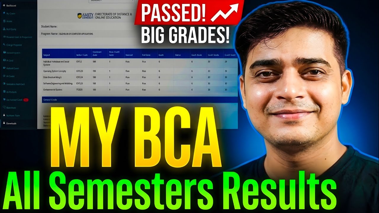 MY Amity Online  BCA ALL SEMESTERS Results 2025 | BCA Result 2025 #bca #mca