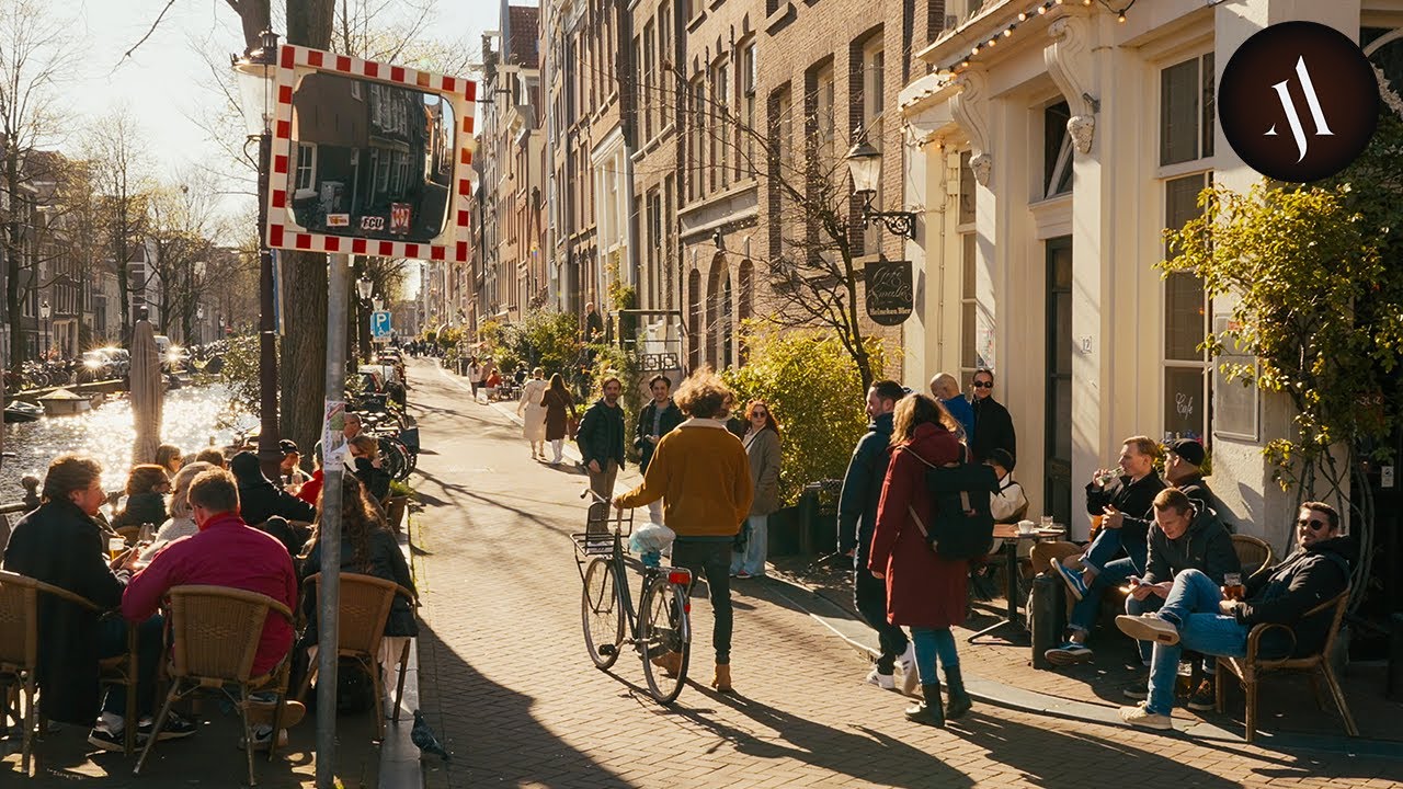 Spring Walk in de Jordaan, Amsterdam 2023, 4K