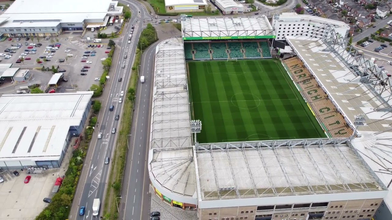 Norwich City Carrow Road 4K Drone Video