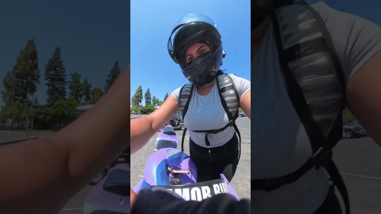 Good start to the first day of school #bikerchic #school #motovlog #amorrides