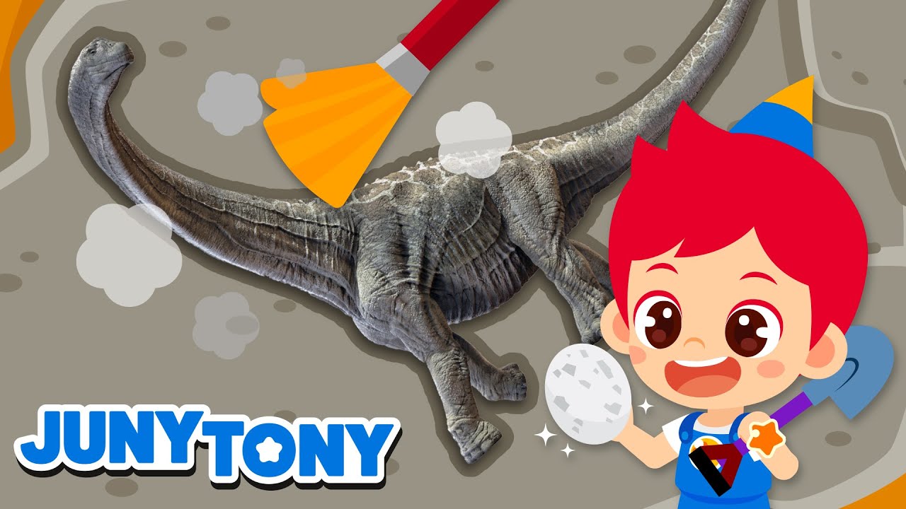 *NEW* Let&rsquo;s Dig, Dig, Dig | Dinosaur Fossils | Bones, Footprints, Eggs | Dinosaur Songs | JunyTony